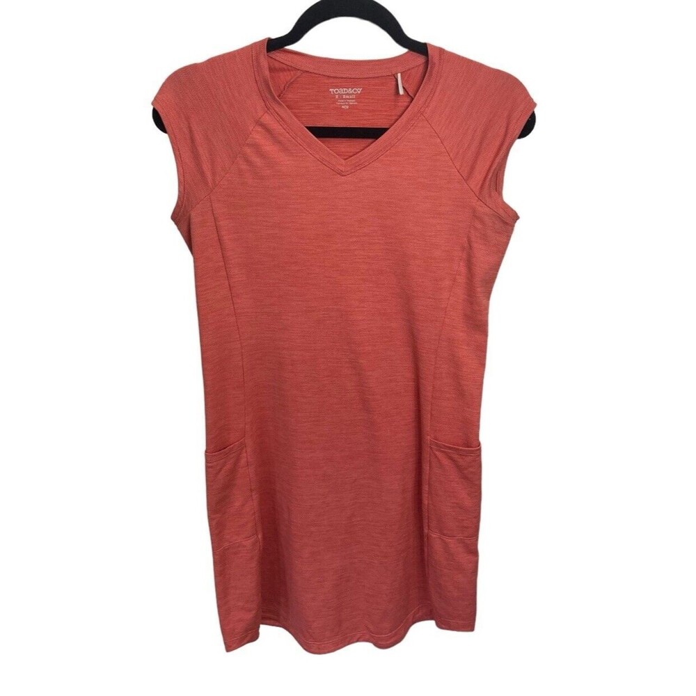 Toad & Co Sleeveless Shirt Dress Size XS‎ Red V-Neck Pockets